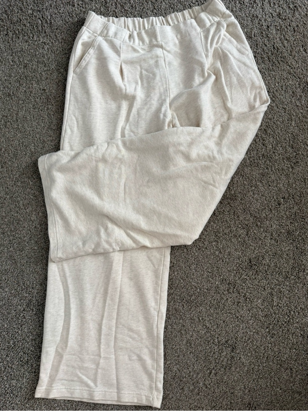 Women's Light Cream Casual Sweatpant Trousers